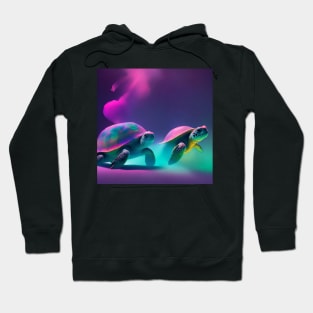 TURTLES DESIGN IN MULTICOLORED MIST Hoodie